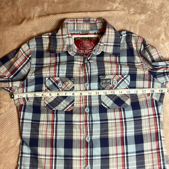 Women’s Superdry Plaid Button Down sz Large EUC - Picture 7 of 9